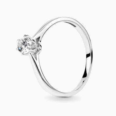 Pierścionek Vicenza białe złoto 585 z brylantem 0,23 ct