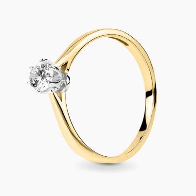 Pierścionek Vicenza dwukolorowe złoto 585 z brylantem...