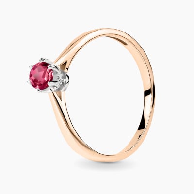 Pierścionek Vicenza dwukolorowe złoto 585 z różowym...