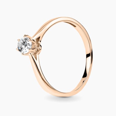 Pierścionek Vicenza różowe złoto 585 z brylantem 0,24 ct...