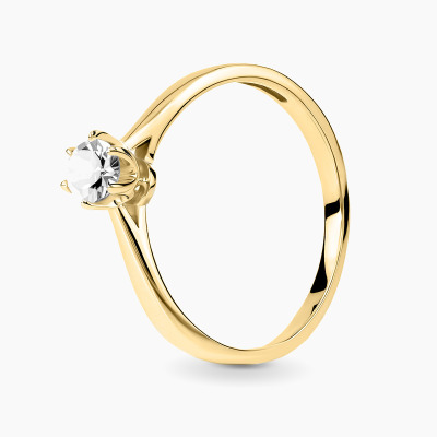 Pierścionek Vicenza żółte złoto 585 z białym szafirem...