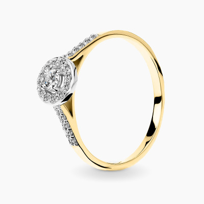 Pierścionek Bergamo z dwukolorowego złota 585 z...