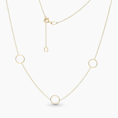 Naszyjnik celebrytka z żółtego złota 585 z okrągłymi...