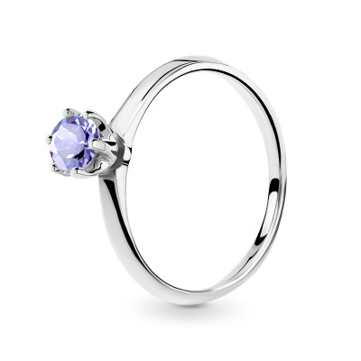 Pierścionek białe złoto 585 Torino z tanzanitem 0,36 ct i...