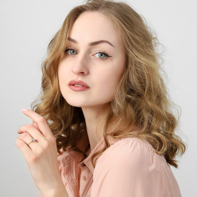 Pierścionek z białego i żółtego złota 585 z białym... 2