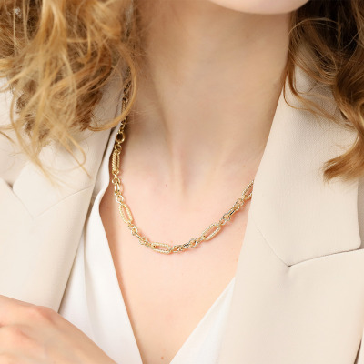 Naszyjnik z żółtego złota 585 oryginalny splot dł. 45 cm.... 2