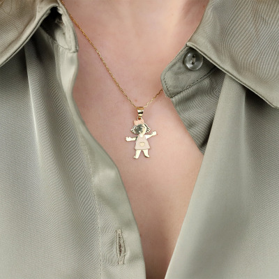 Zawieszka w trzech kolorach złota 585 dziewczynka 1,1 g 2