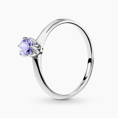 Pierścionek białe złoto 585 Torino z tanzanitem 0,27 ct i...
