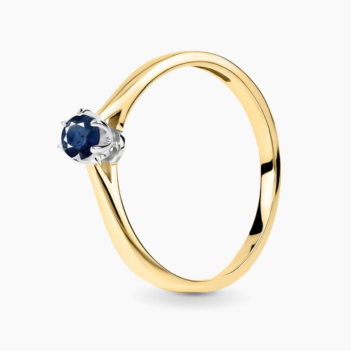 Pierścionek zaręczynowy dwukolorowe złoto 585 Vicenza z szafirem 0,17 ct