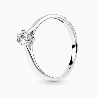 Pierścionek Vicenza białe złoto 585 z brylantem 0,16 ct