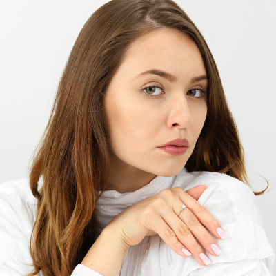 Pierścionek zaręczynowy Sorrento dwukolorowe złoto 585 z... 2