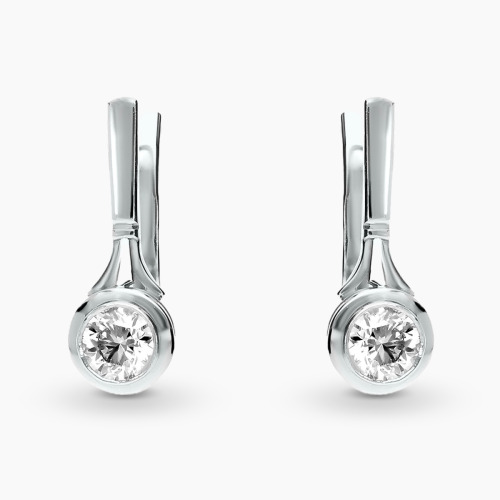Kolczyki z platyny z brylantami o łącznej masie 0,80 ct