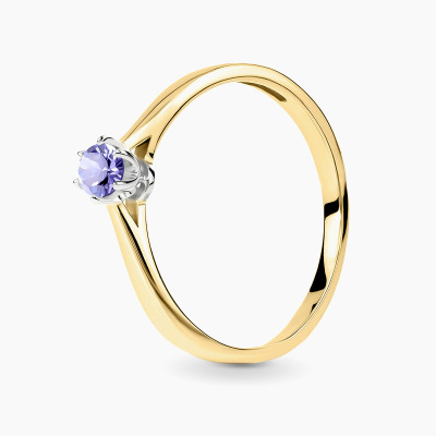 Pierścionek Vicenza dwukolorowe złoto 585 z tanzanitem...