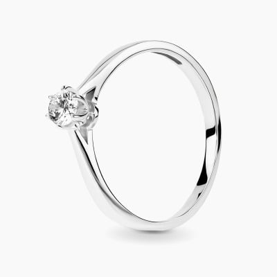 Pierścionek Vicenza białe złoto 585 z brylantem 0,18 ct