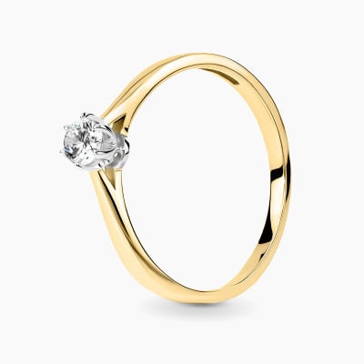 Pierścionek Vicenza dwukolorowe złoto 585 z brylantem...