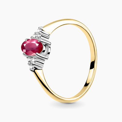 Pierścionek Perugia z dwukolorowego złota 585 z rubinem...