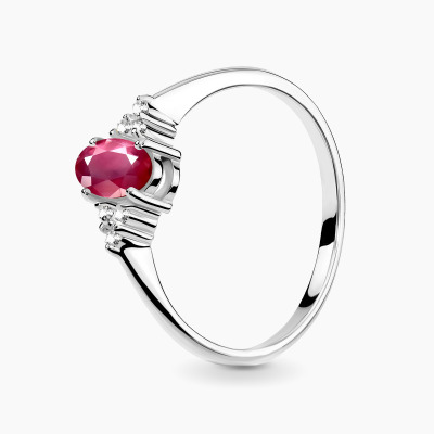 Pierścionek Perugia z białego złota 585 z rubinem 0,46 ct...