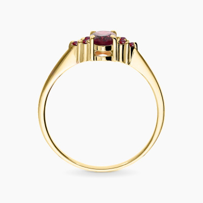 Pierścionek Perugia z żółtego złota 585 z rubinami 0,78 ct 2