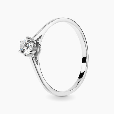 Pierścionek Siena z białego złota 585 z brylantem 0,25 ct...