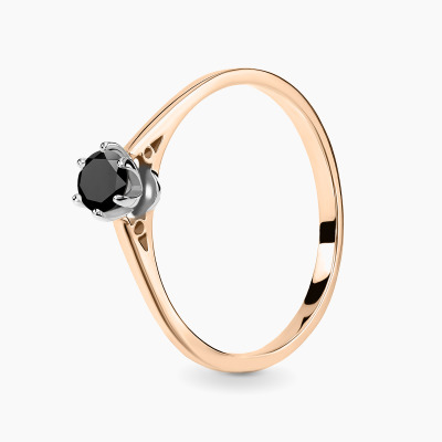 Pierścionek zaręczynowy Siena różowe i białe złoto 585 z...