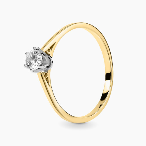 Pierścionek Siena z żółtego i białego złota 585 z brylantem 0,26 ct  1,57 g