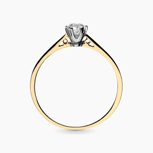Pierścionek Siena z żółtego i białego złota 585 z brylantem 0,26 ct  1,57 g
