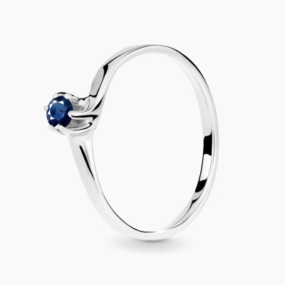 Pierścionek białe złoto 585 Roma z szafirem 0,24 ct