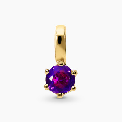 Zawieszka z żółtego złota 585 z ametystem 0,42 ct, 0,51 g