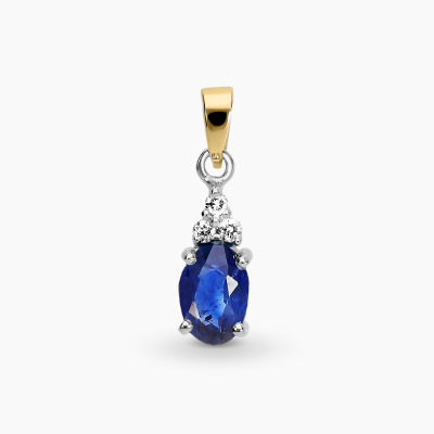Zawieszka Perugia złoto 585 z szafirem i 0,58 ct i...
