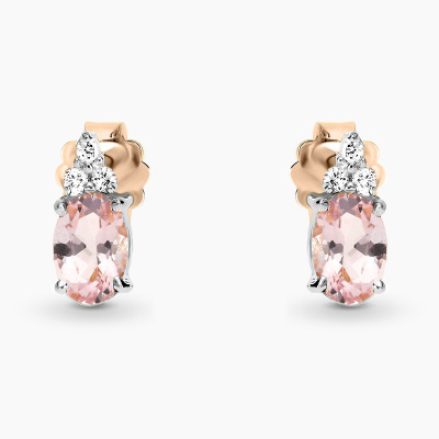 Kolczyki złoto 585 Perugia z morganitami 0,95 ct i...