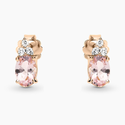Kolczyki różowe złoto 585 Perugia z morganitami 0,9 ct i...