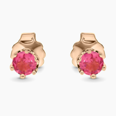 Kolczyki Vicenza różowe złoto 585 z różowymi turmalinami...