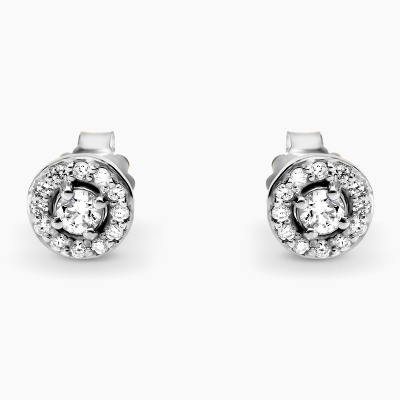 Kolczyki białe złoto 585 Bergamo z brylantami 0,34 ct