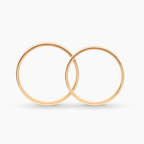 Obrączki Sicilia z dwukolorowego złota 585 półokrągłe zdobione 4 mm z soczewką