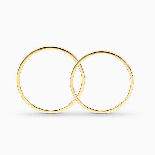 Obrączki Toscana z żółtego złota 585 półokrągłe 3 mm z cyrkonią bez soczewki