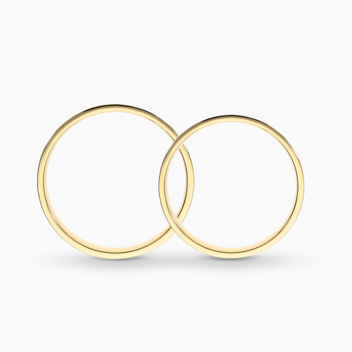 Obrączki Piemonte z żółtego złota 585 płaskie 3 mm z soczewką