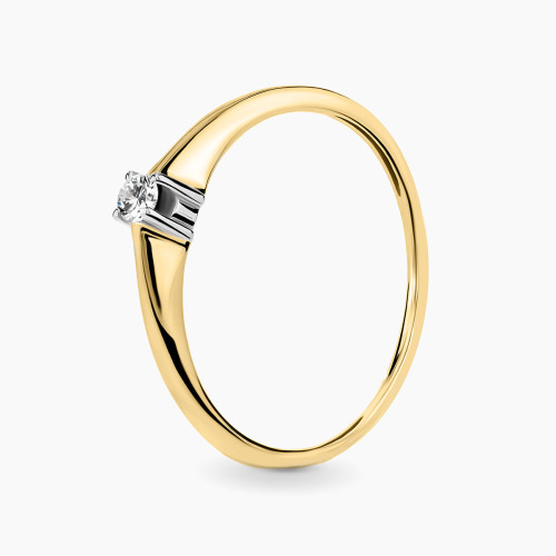 Pierścionek zaręczynowy dwukolorowe złoto 585 Parma z brylantem 0,03 ct