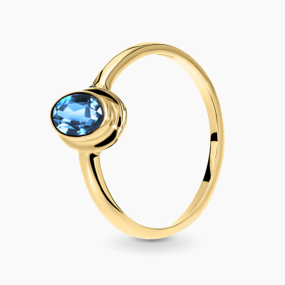 Pierścionek Portofino z żółtego złota 585 z topazem...