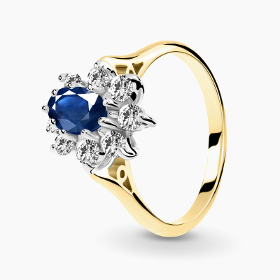 Pierścionek zaręczynowy Venezia dwukolorowe złoto 585 z...