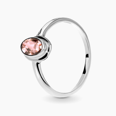 Pierścionek Portofino z białego złota 585 z morganitem...