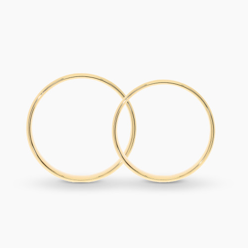 Obrączki Lazio z żółtego złota 585 płaskie fazowane 5 mm z soczewką i cyrkoniami