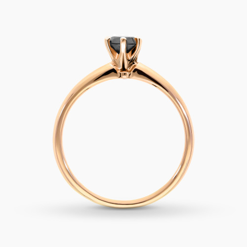 Pierścionek różowe złoto 585 Torino z czarnym diamentem 0,42 ct  i sekretnym brylantem 0,01 ct