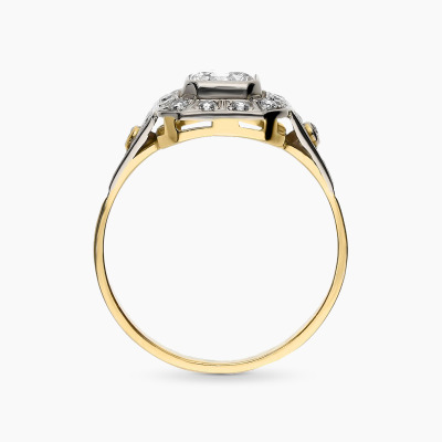 Pierścionek z dwukolorowego złota 585 z brylantami 1,29 ct 2