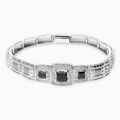 Bransoleta złota z czarnymi diamentami 2,59 ct i...