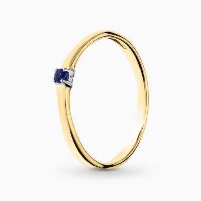 Pierścionek zaręczynowy z dwukolorowego złota 585 z...