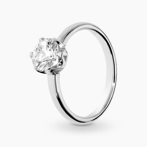 Pierścionek zaręczynowy białe złoto 585 z brylantem 1,06 ct IF/H
