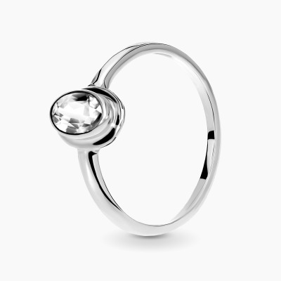 Pierścionek zaręczynowy Portofino z białego złota 585 z...