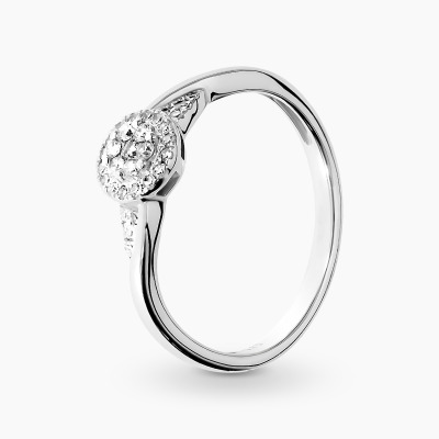 Pierścionek z białego złota 585 z brylantami 0,16 ct  2,2 g