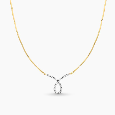Naszyjnik, kolia z żółtego złota 750 z cyrkoniami dł. 50 cm