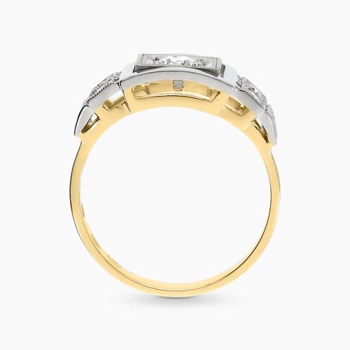 Pierścionek z dwukolorowego złota 585 z brylantami 0,43 ct